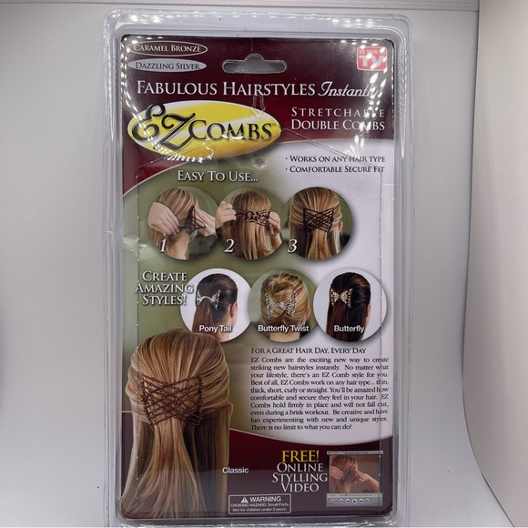 EZ Combs New in Box Deadstock Hair Clip Accessory As Seen on TV 2008 Two Pack - Picture 7 of 9
